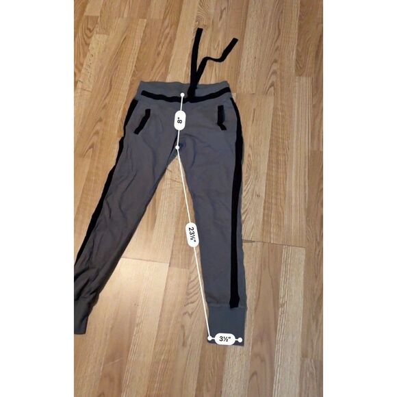 BCG Heather Grey Jogger Pant Size Small Athletic Pocket Black Strip Athletic - Picture 4 of 8